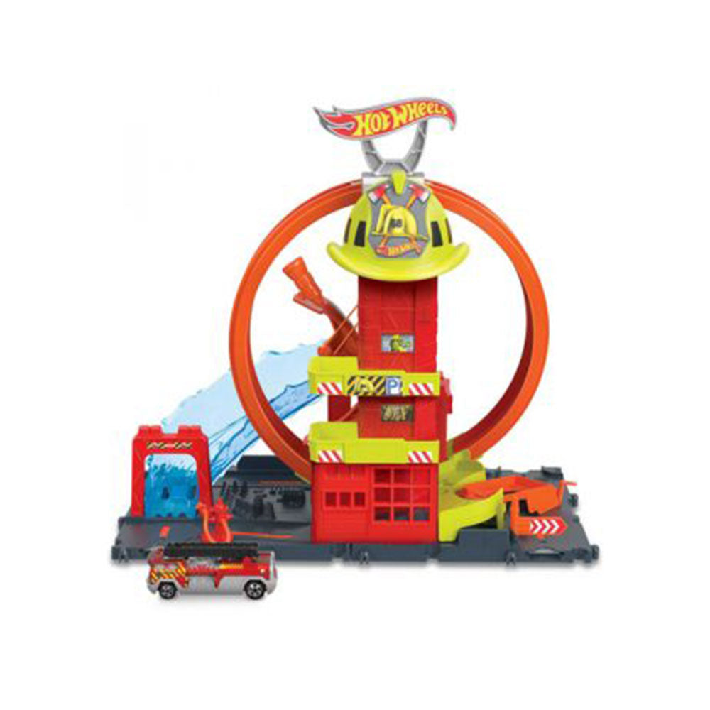 Hot Wheels City Super Loop Fire Station Playset