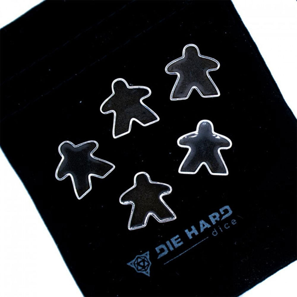 Dhd Platinum Metal Meeples com bolsa (conjunto de 5)