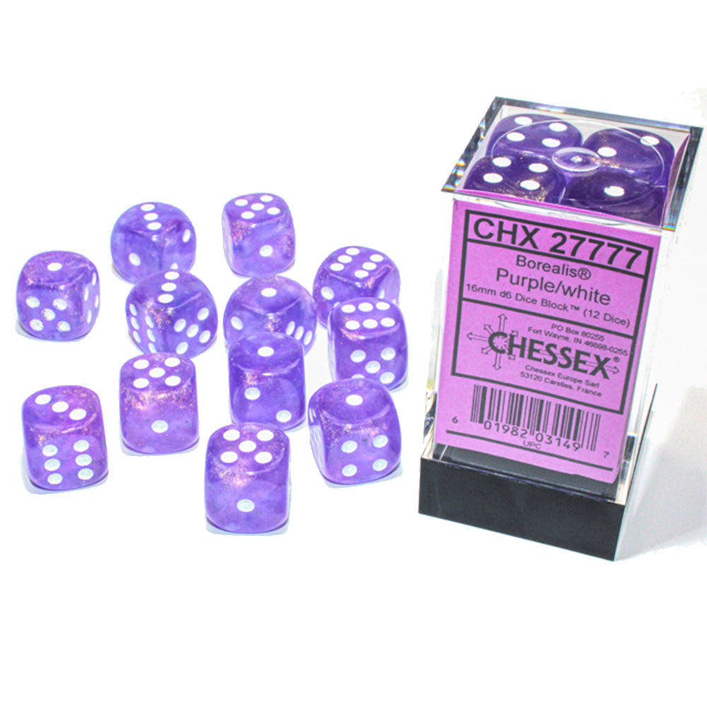 Borealis Chessex 16 mm D6 Bloque de dados luminario