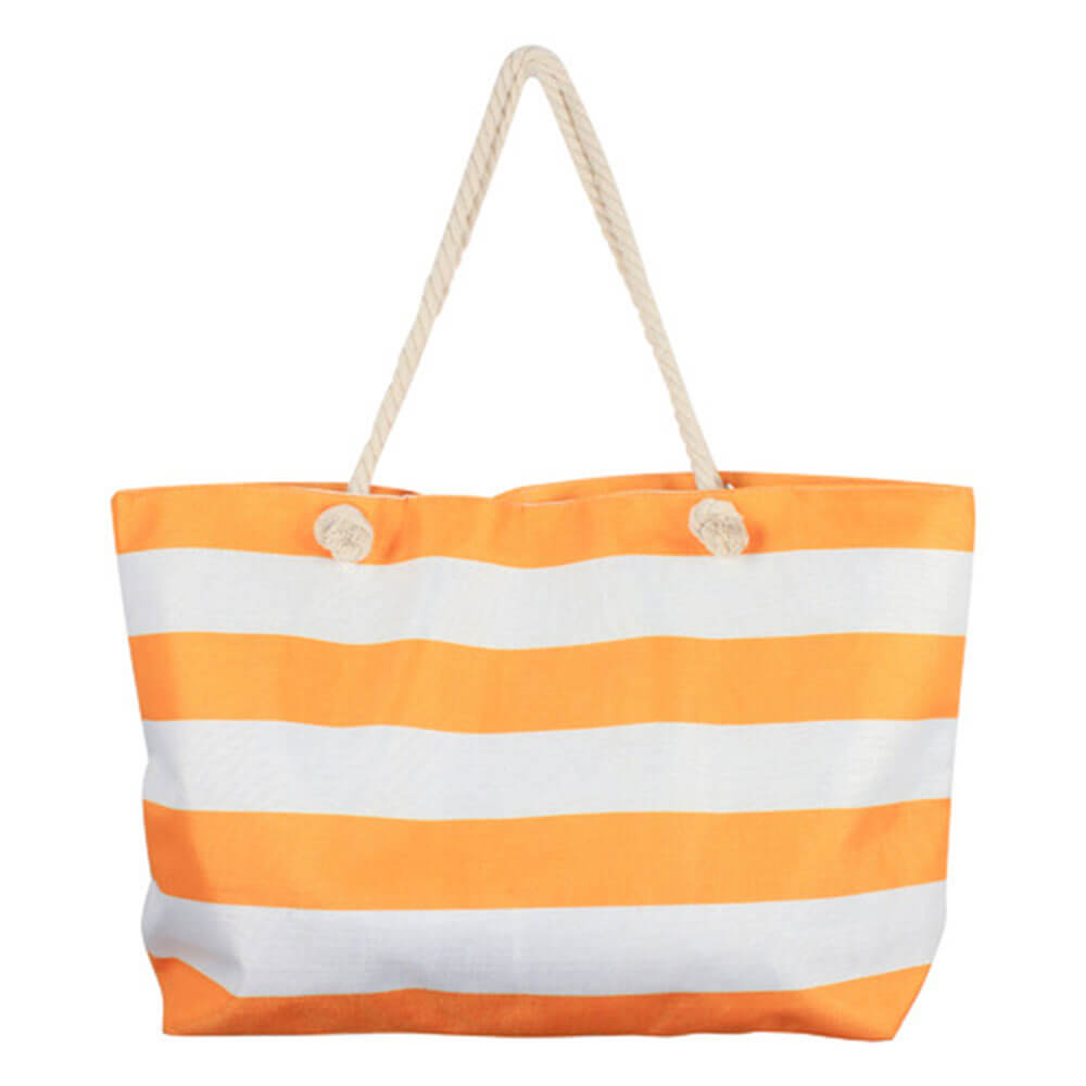 Borsa da spiaggia a strisce retrò con zip interno (70x42x15cm)