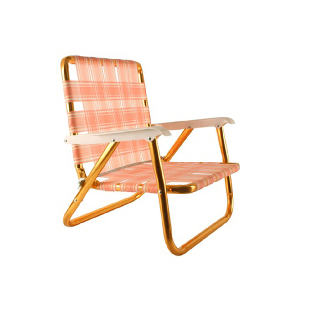 Sedia da picnic retrò con cornice dorata (56x56.5x49cm)