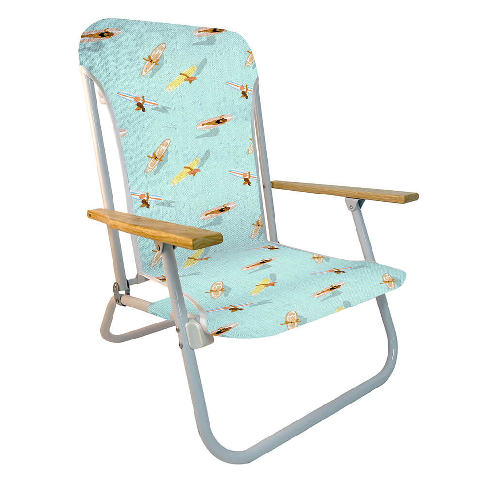 Silla de playa con brazos de madera (74x68x60cm)