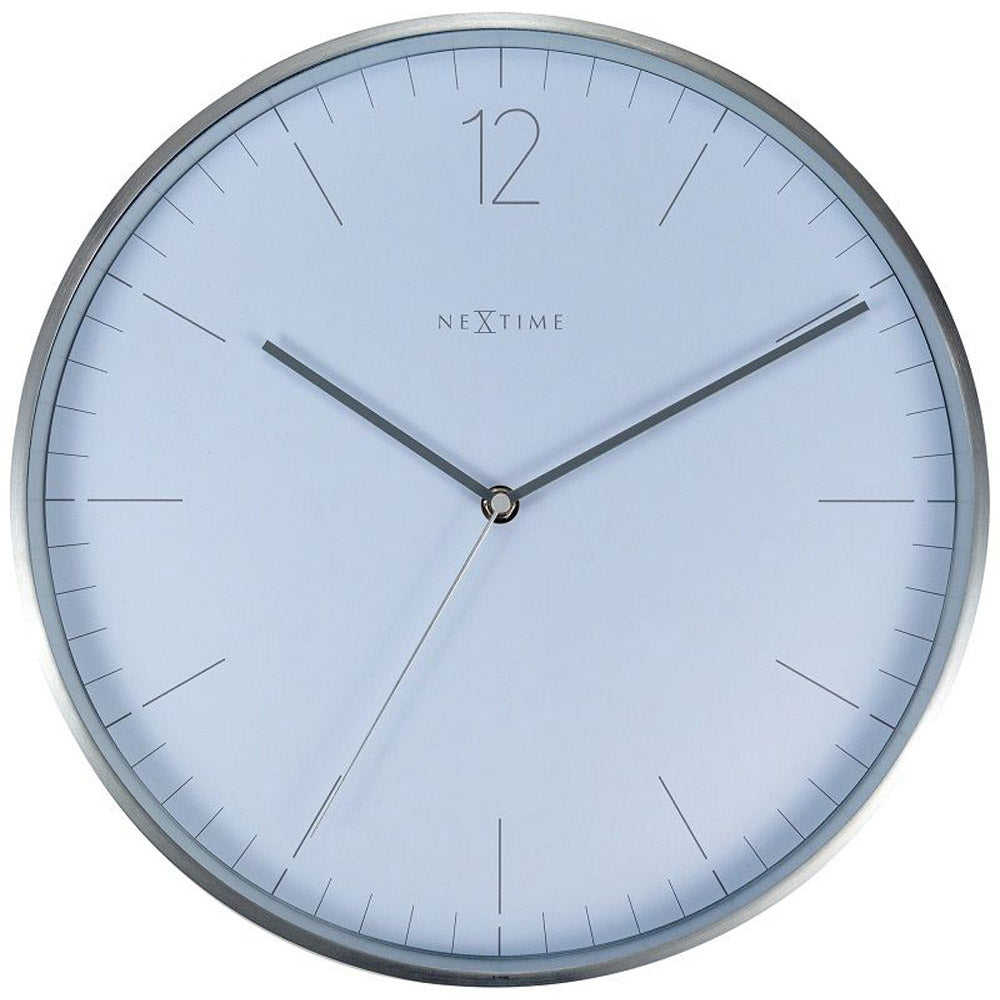 NeXtime Essential Silver Wall Clock 34cm Elegant (White)