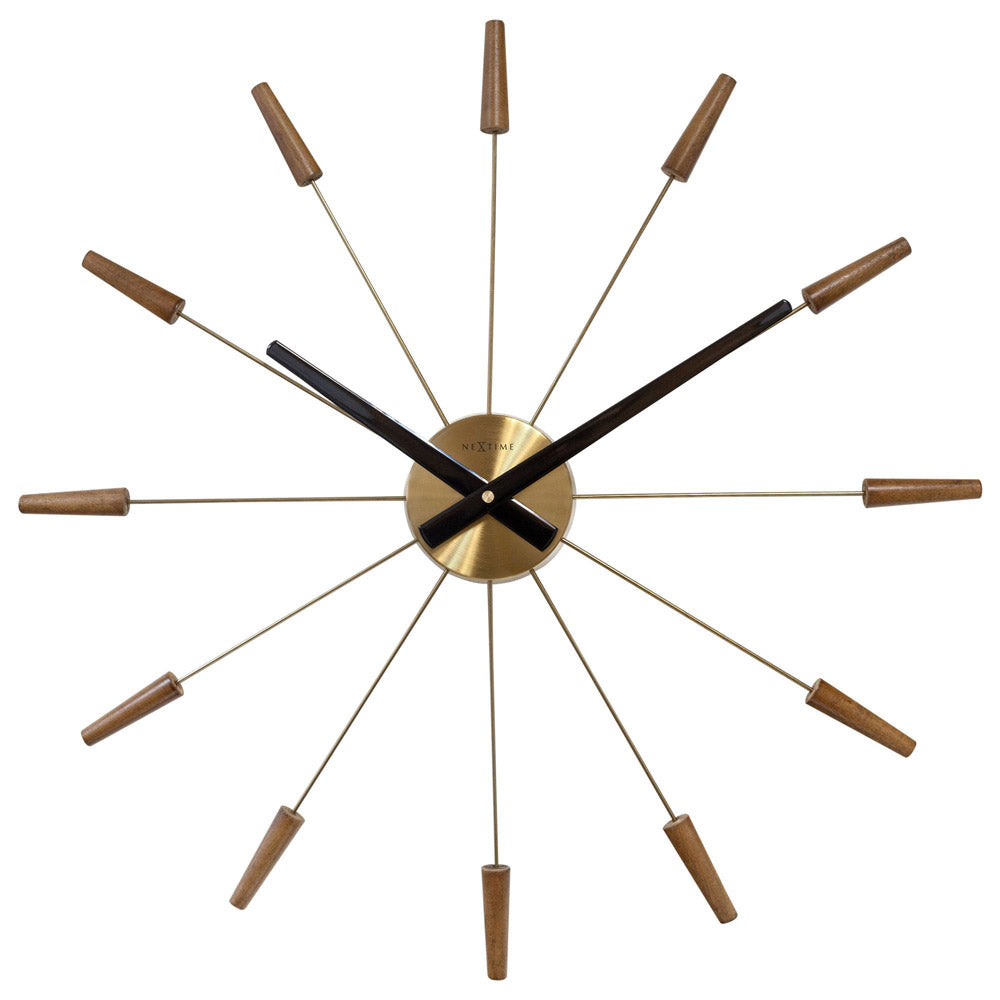 NeXtime Stainless Steel Plug-Inn Wall Clock 58cm (Brown)