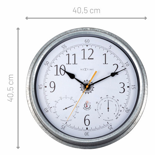 NeXtime Galvanised Metal Tulip Outdoor Wall Clock 40.5cm