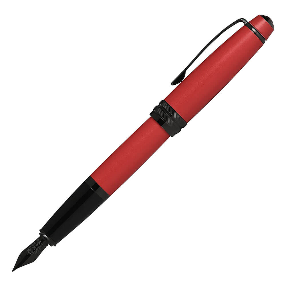 Cross Bailey Fountain Pen con punta negra (rojo mate)