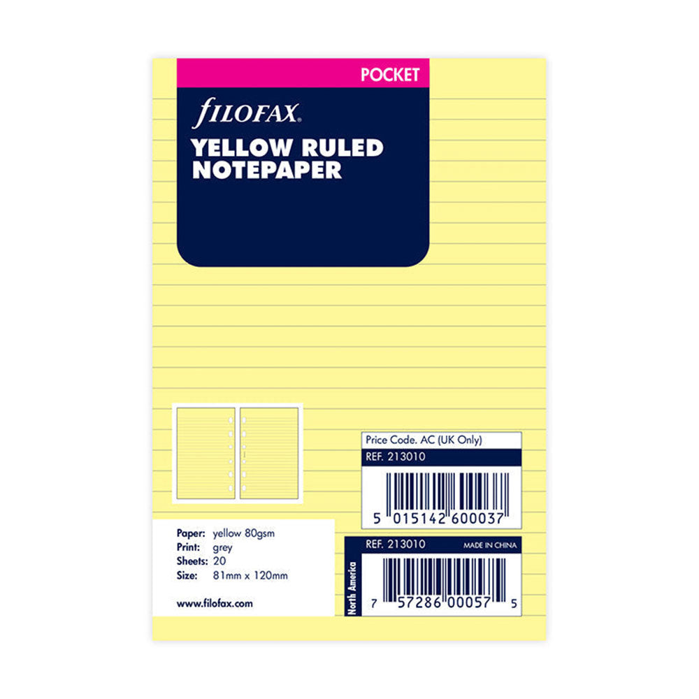 Filofax geregeerd notitiebuipaper -vulling 20pk