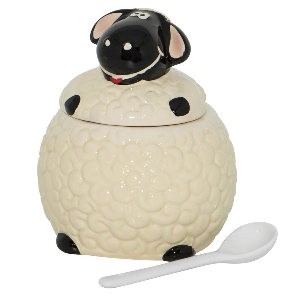 Sheep Pot with Lid and Spoon