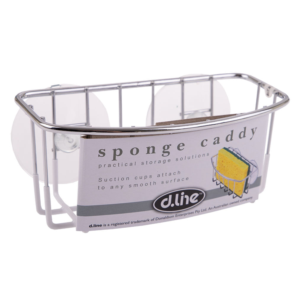 D. Line Sponge Caddy Chrome/PVC con tazas de succión