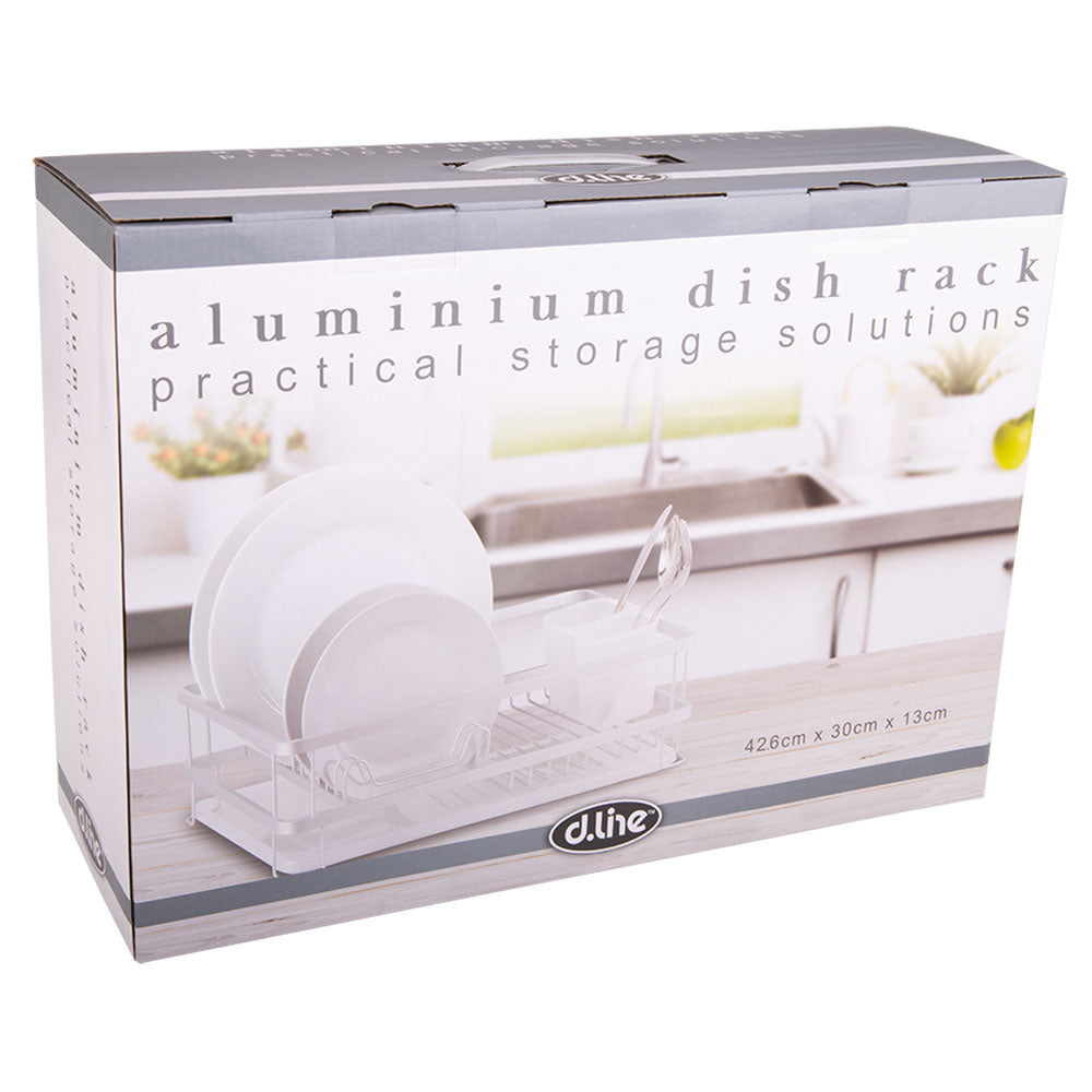 D.Line Aluminium Dish Rack med dräneringsbräda