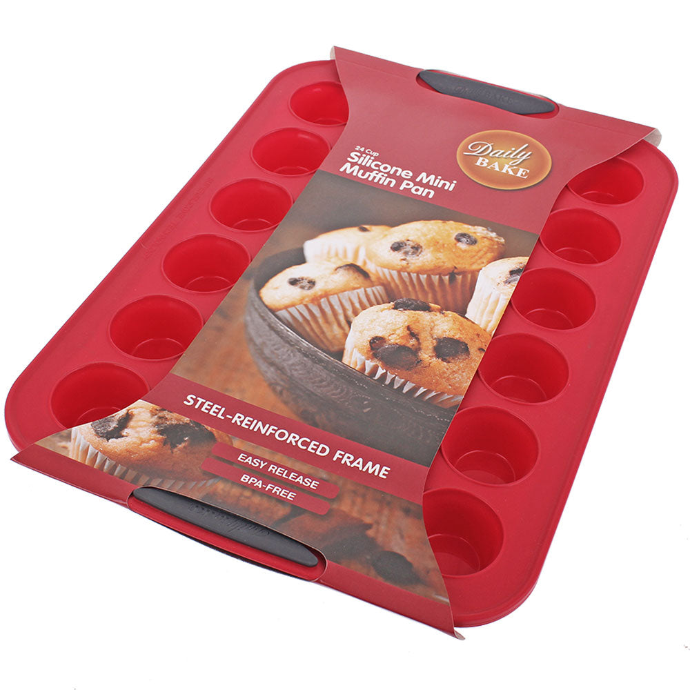 Daglig baksilikon 24-kopp mini muffin pan