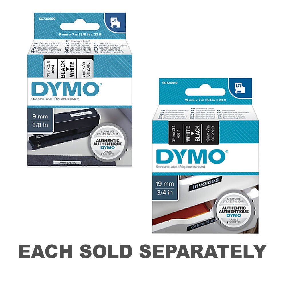 Dymo Black on White Labelling Tape