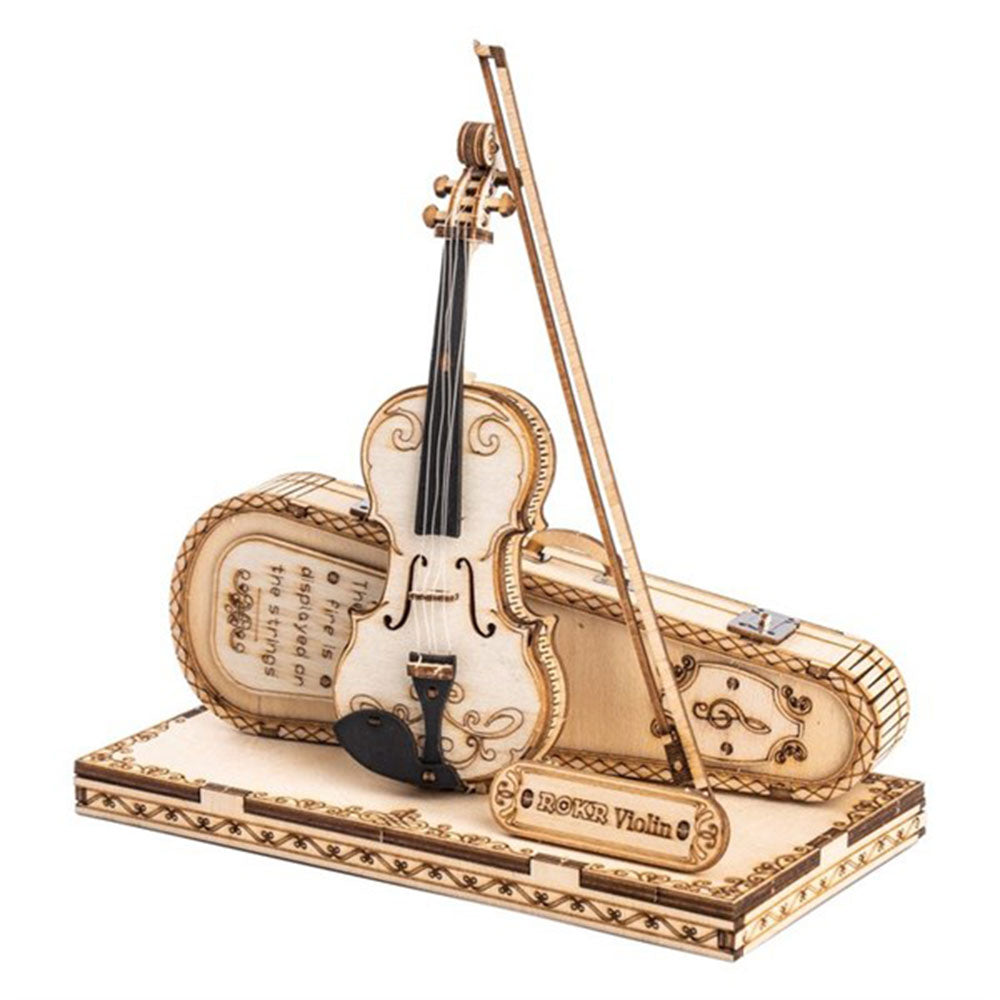 Klasyczna drewniana łamigłówka instrument 3D