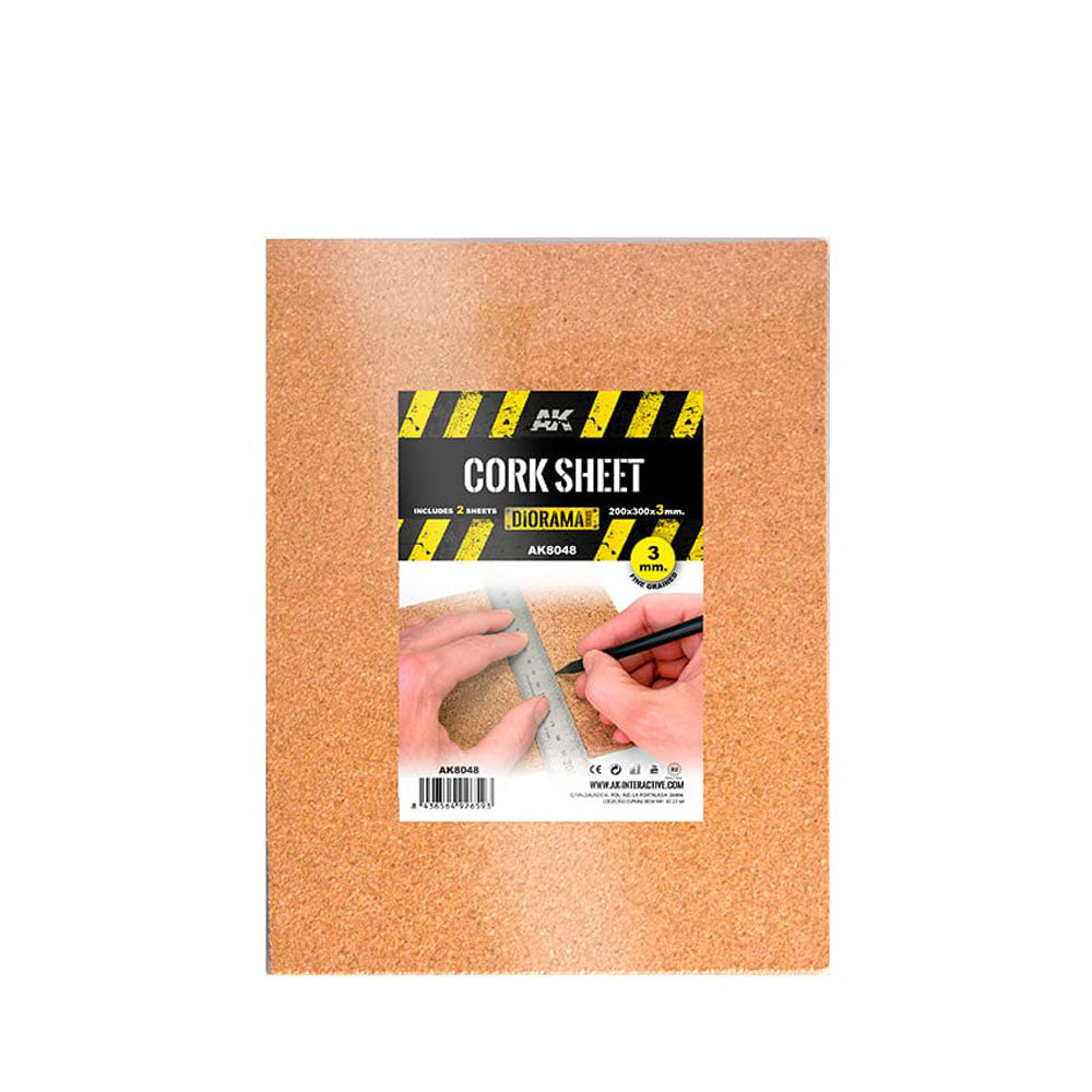 AK Interactive Fine Grain Cork Sheets 200x300 mm