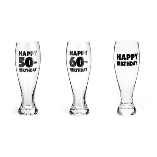 Happy Birthday Pilsner Glass