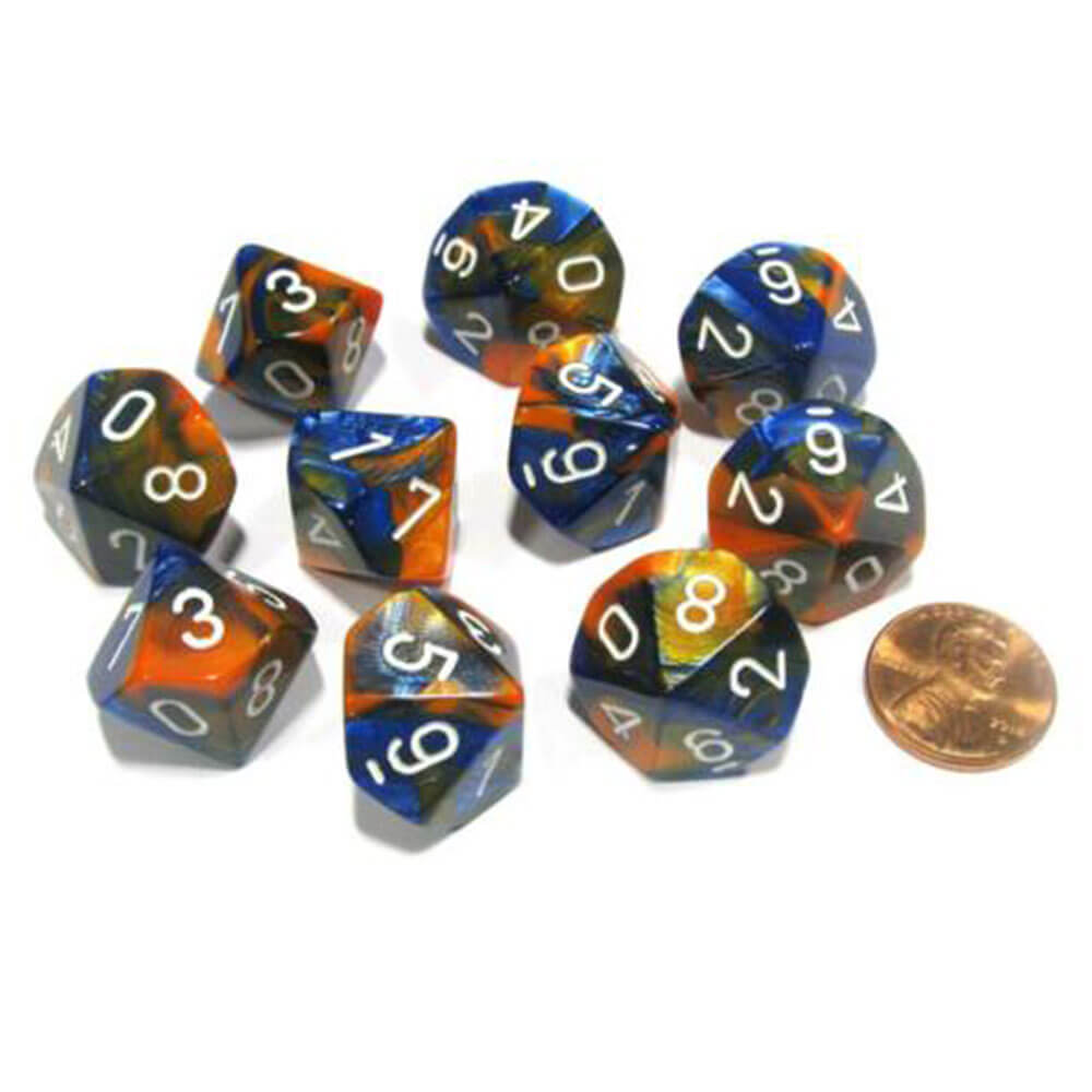 Conjunto de Gêmeos Poliússicos de 10 mortos de Chessex D10