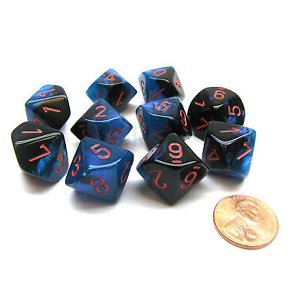 Conjunto de Gêmeos Poliússicos de 10 mortos de Chessex D10