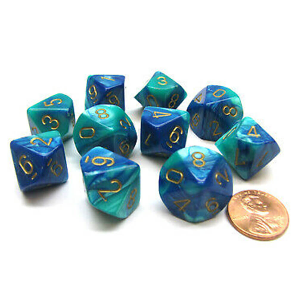 Conjunto de Gêmeos Poliússicos de 10 mortos de Chessex D10