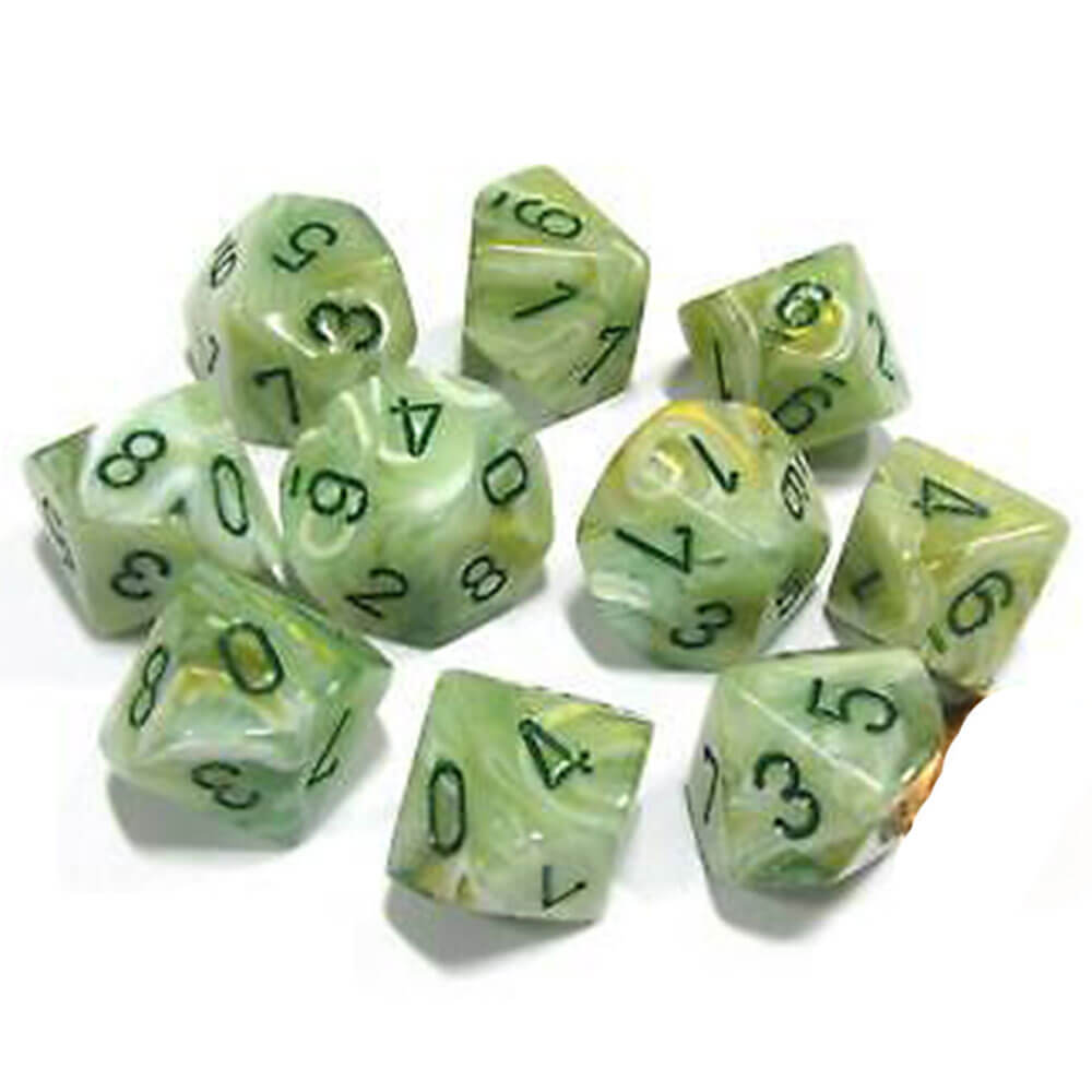 Chessex D10 Polyedral 10-die marmeren set