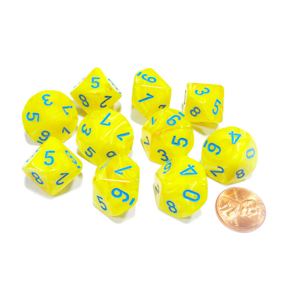  Chessex D10 Polyedrisches Vortex-Set mit 10 Würfeln