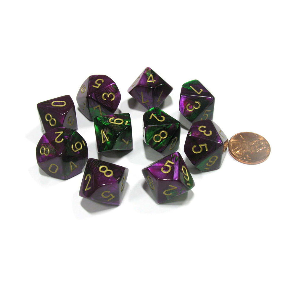 Dados poliédricos de Chessex D10 (pacote de 10)