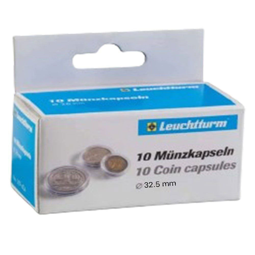 Cápsulas de moeda de Leuchtturm 10pk (do tamanho 30-39)