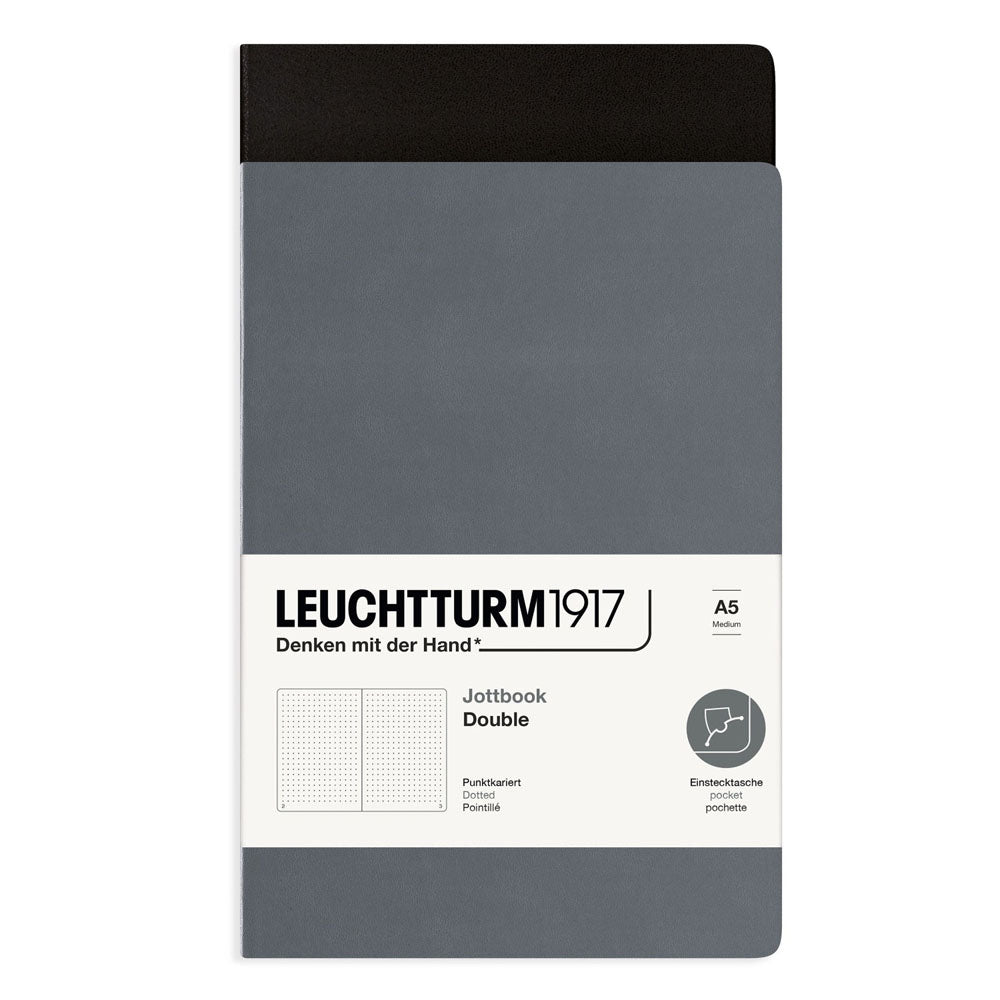 Twin Pack Leuchtturm Jottbook kropkował A5