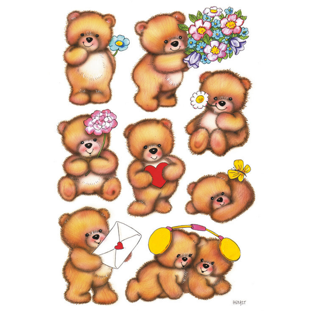 Herma Decor Bears with Flowers Sticker