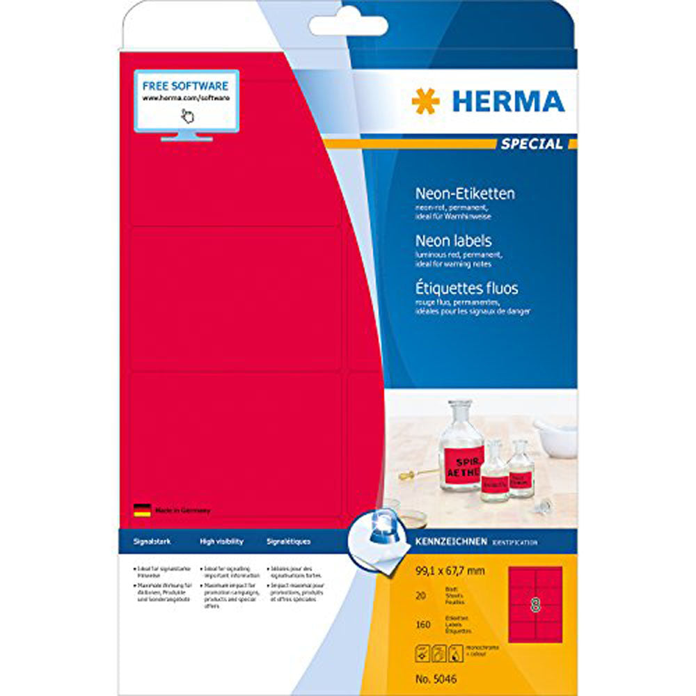 Herma lysende neonmærker A4 20pc (99,1x67,7 mm)