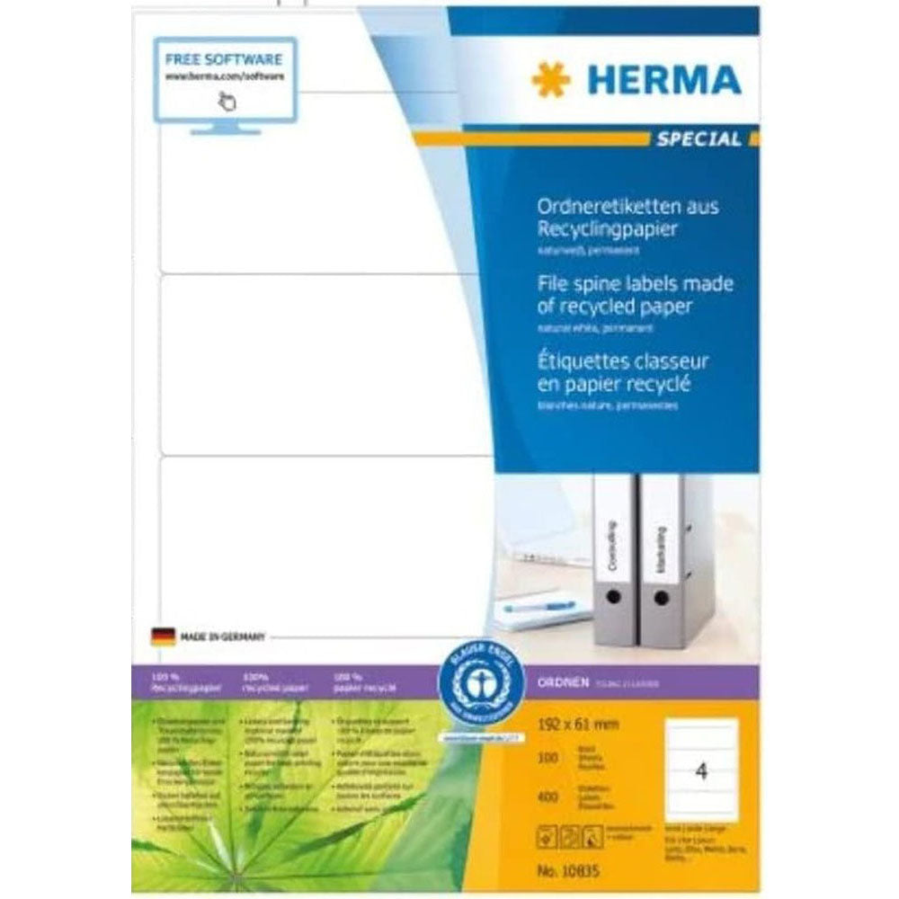 Herma Recycled Paper Labels A4 100pc (White)