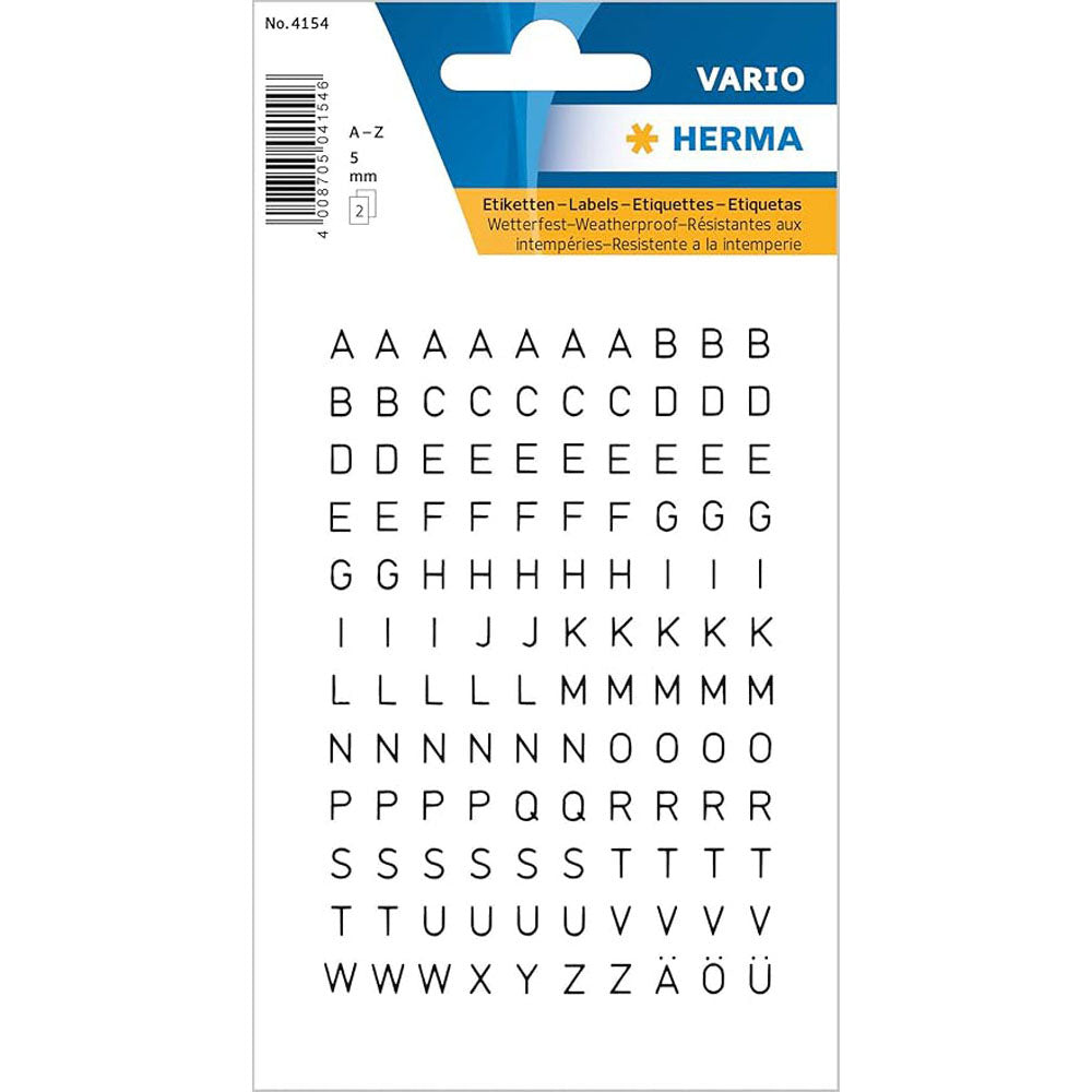 Herma Transparent Film Letter Sticker A-Z (sort)