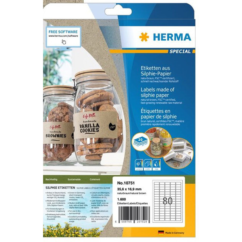 Herma Silphie Papiretiketter A4 20pc (Natural)