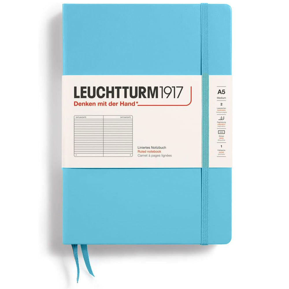 Leuchtturm Hardcover styrde anteckningsbok A5 (blå)