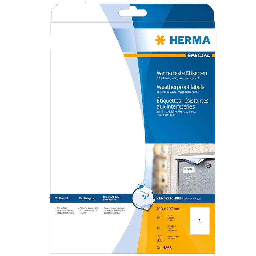 Herma Weatherproof Inkjet Etykiety A4 10pc