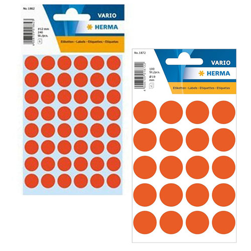 Herma Round Sticker Labels (Red)