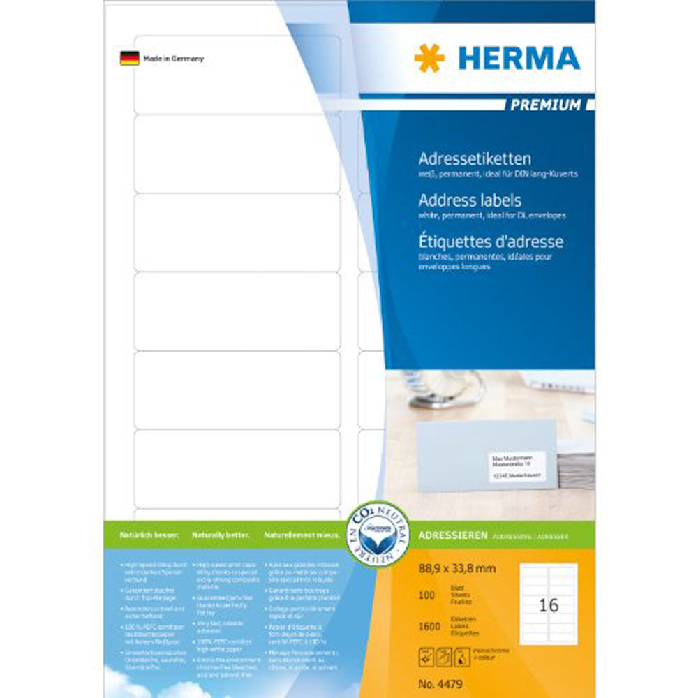 Herma Premium Adres Etykies A4 88,9 mm 100pc