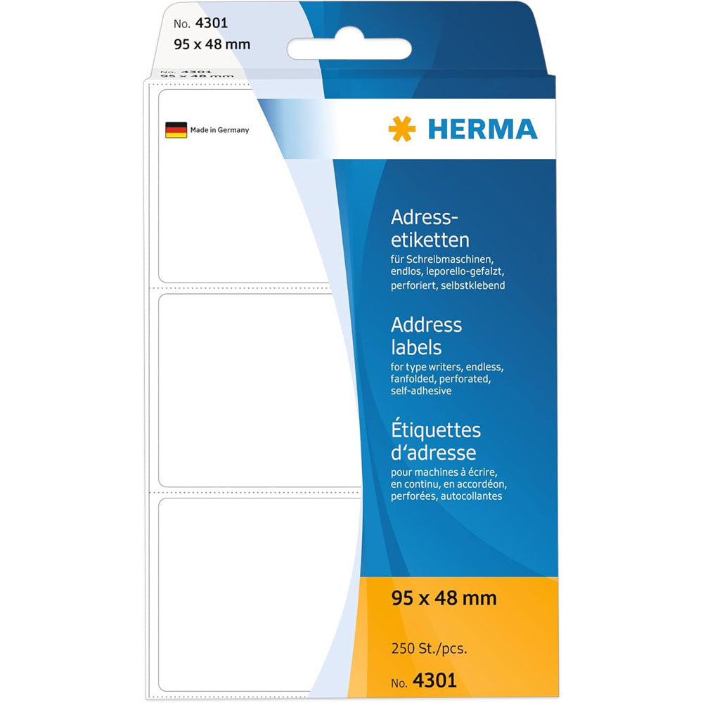 Herma Fanfolded Adressetiketter White (95x48mm)