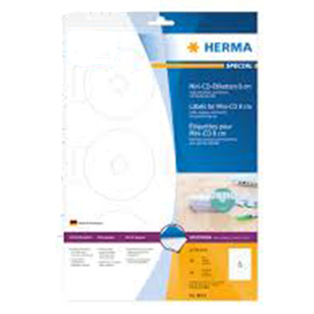 Herma Opaque CD Labels A4 White 10pc