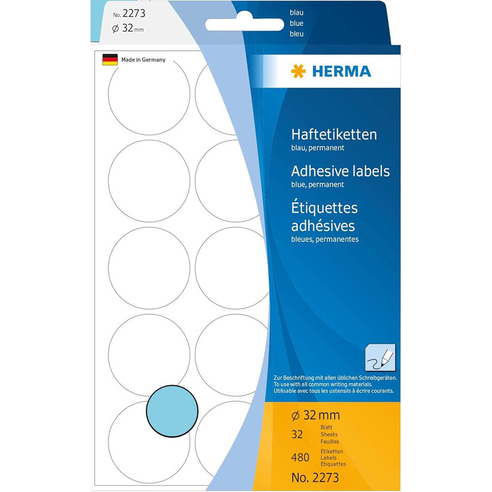 Herma Coloured Adhesive Dot Labels (Blue)