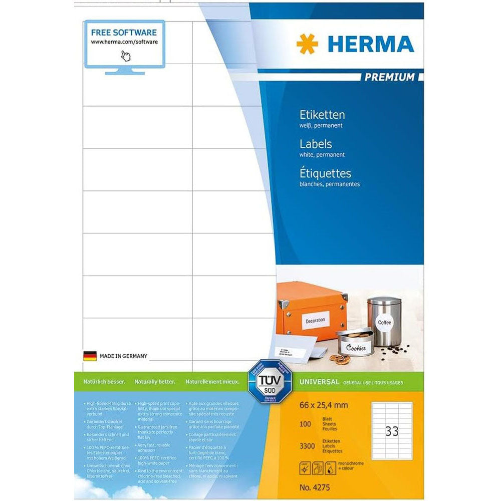 Herma Premium Etyels A4 66 mm 100pc