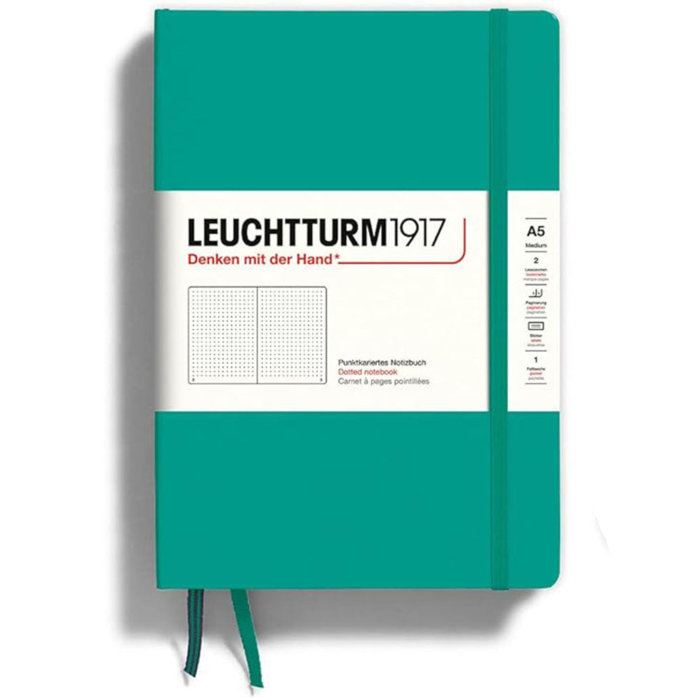 LeuchtturmハードカバードットドートブックA5（緑）