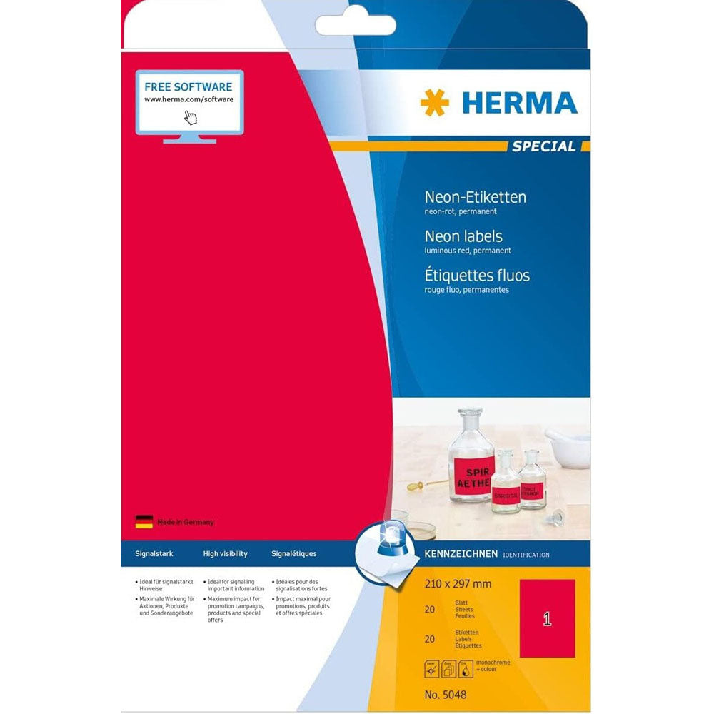 Herma Luminous neonetiketter A4 20 st (210x297mm)