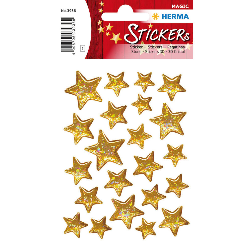 Herma 5-Pointed Stars Stone Sticker (Gold)