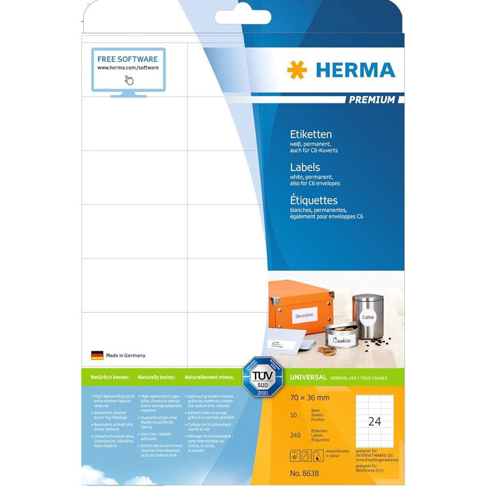 Herma Premium Labels A4 70mm 10 st