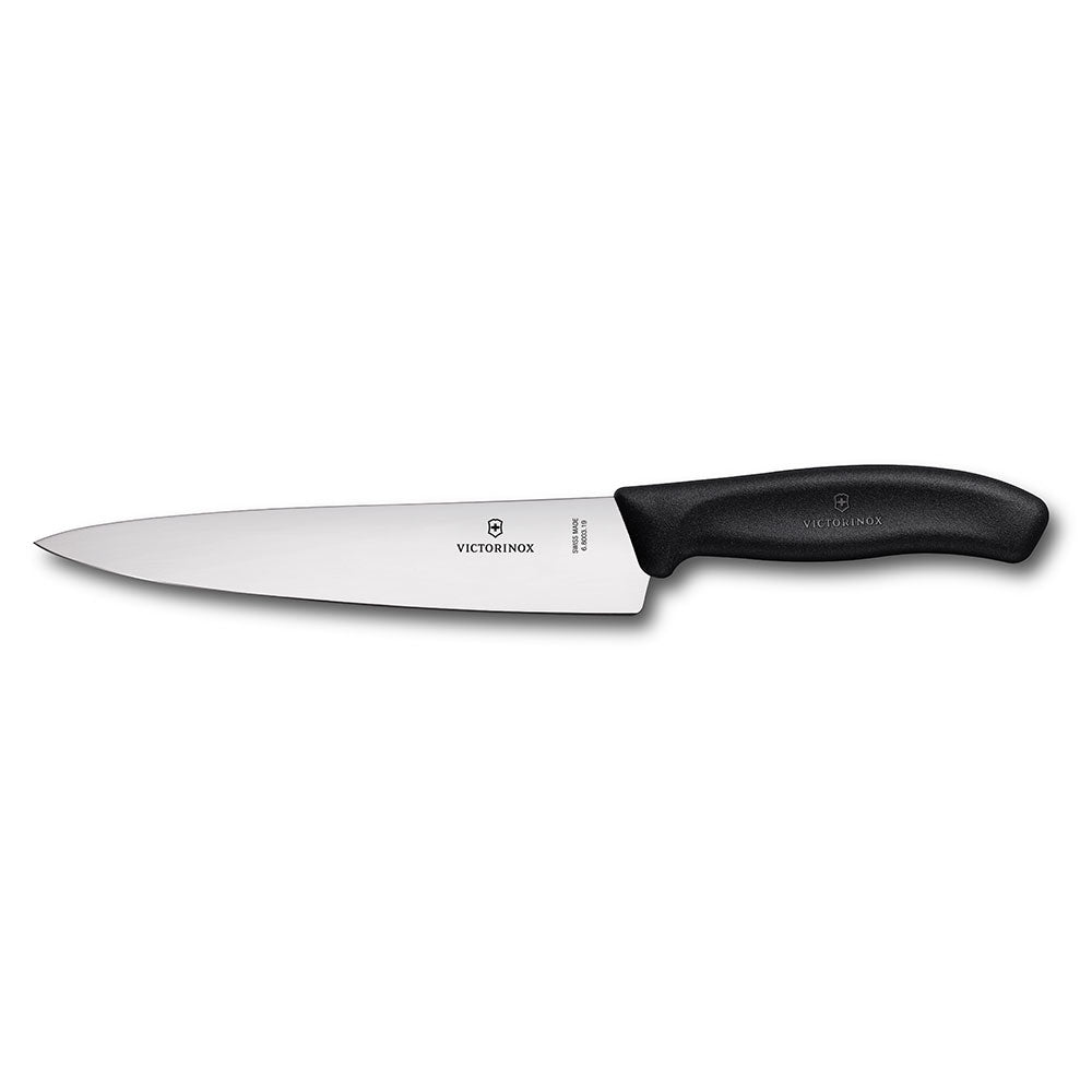 Cuchillo clásico de tallado de cocinero de cuchilla ancha (negro)