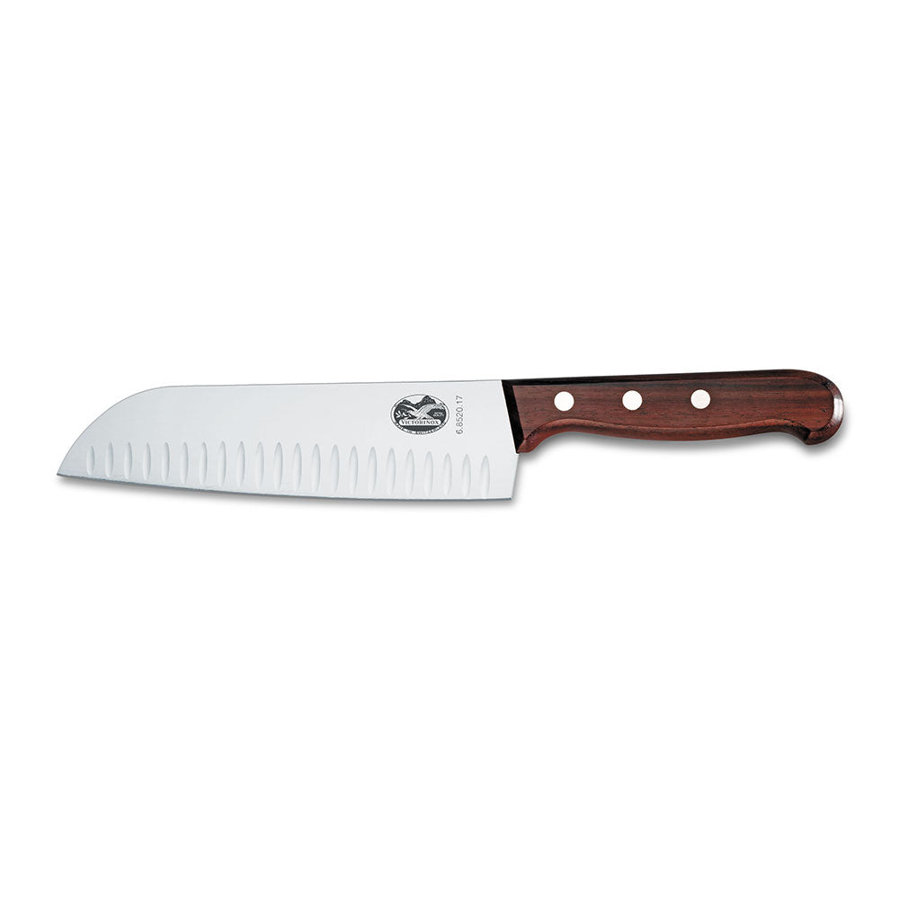 Räfflade breda blad Santoku -kniven 17cm