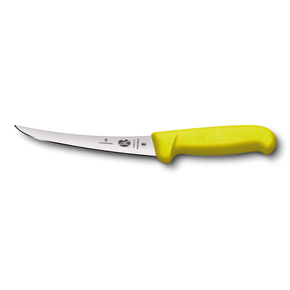 Coltello da bordo a lama stretta curva di fibrice 15 cm (giallo)