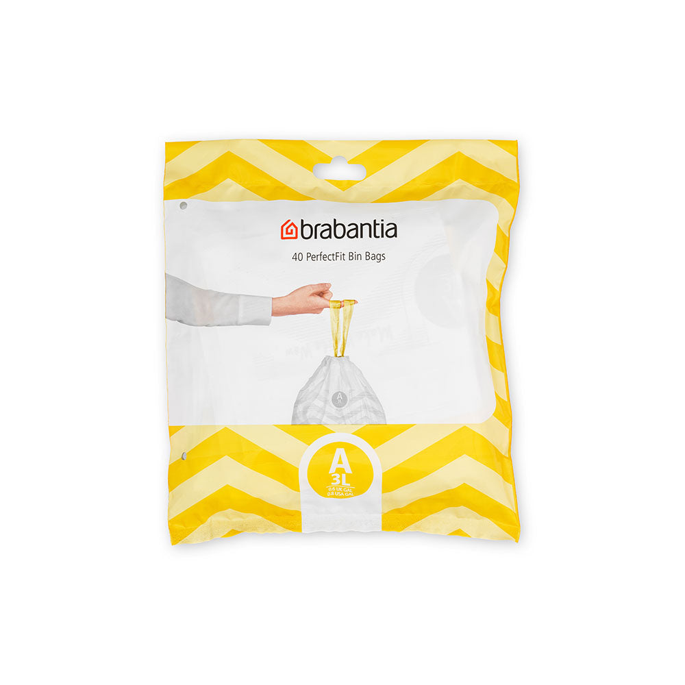 Pacote de dispensador de perfeitaffit de Brabantia com 40 sacolas