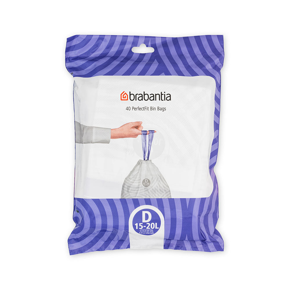 Pacote de dispensador de perfeitaffit de Brabantia com 40 sacolas