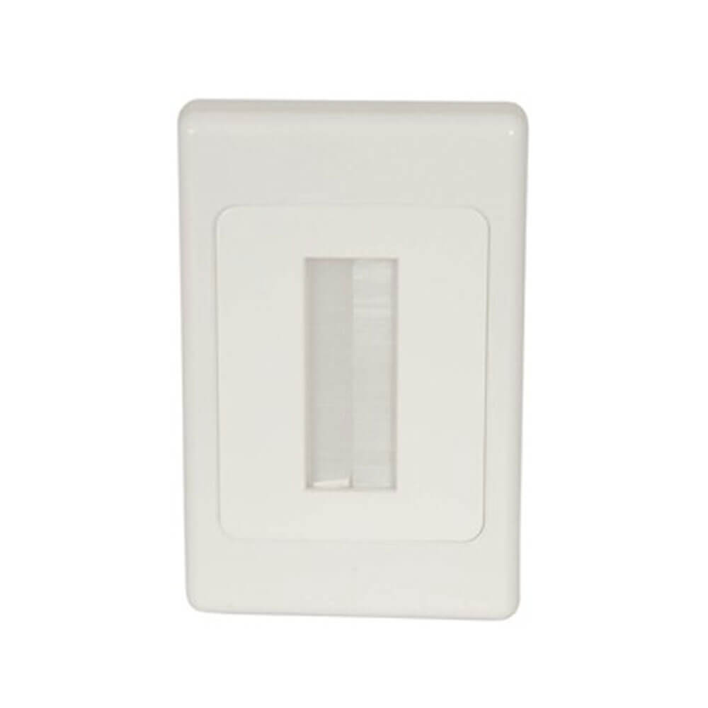 Brush Cable Entry Wall Plate (White)